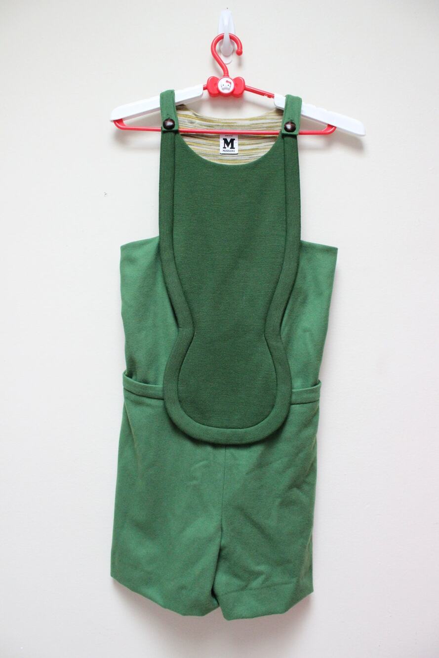 NWT M Missoni Green Wool Structured Abstract Romper Size 42/US 6